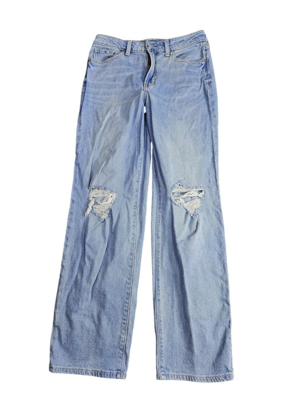 Old Navy OG Loose Wide Leg Jeans Womens 6 Smooth Pockets High Rise Distressed
